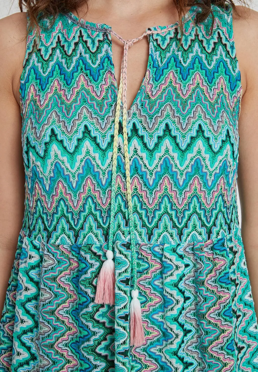 Ana Alcazar Kyrta abito maxi impero con cut-out