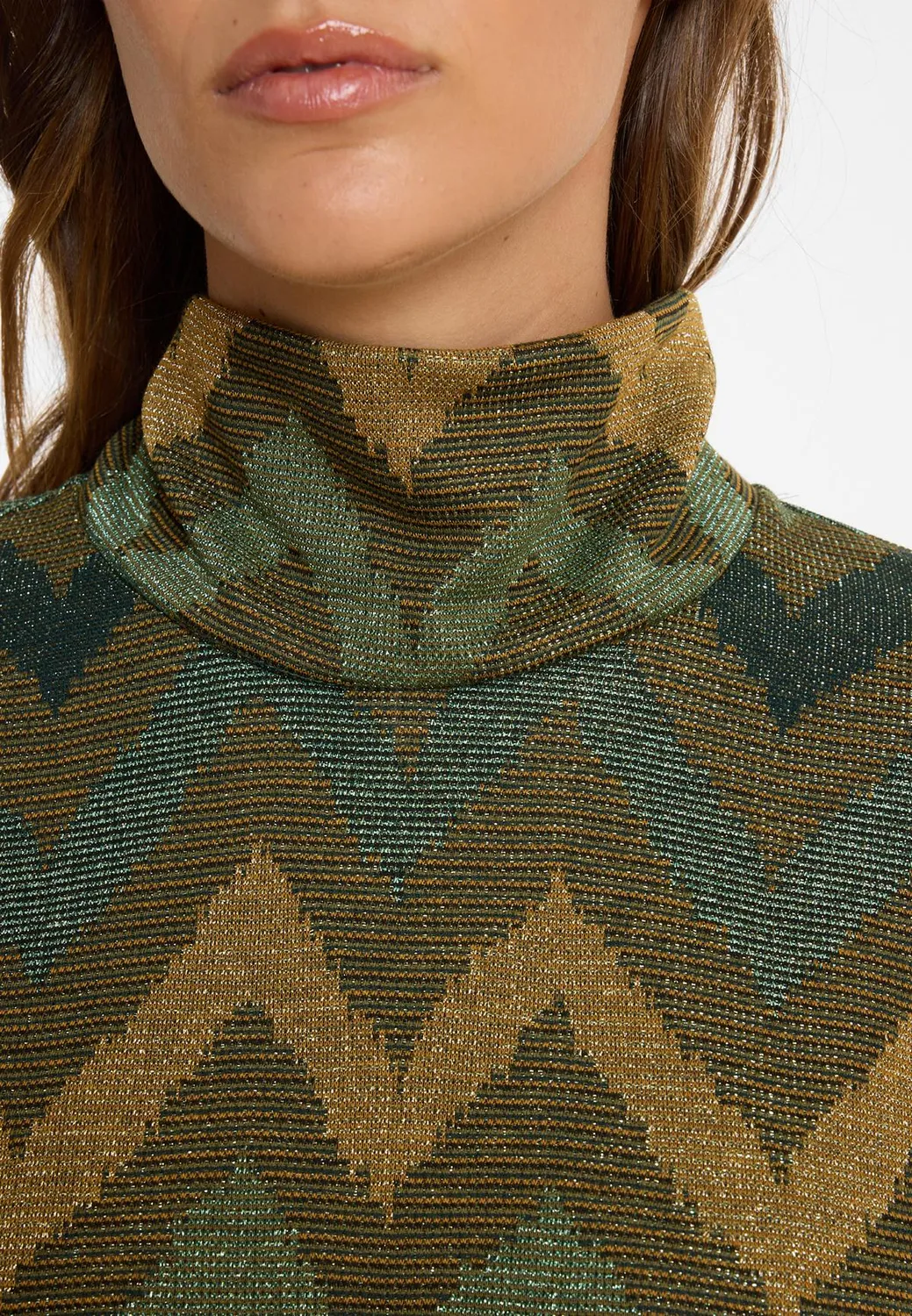 Ana Alcazar Avera abito lurex verde dolcevita