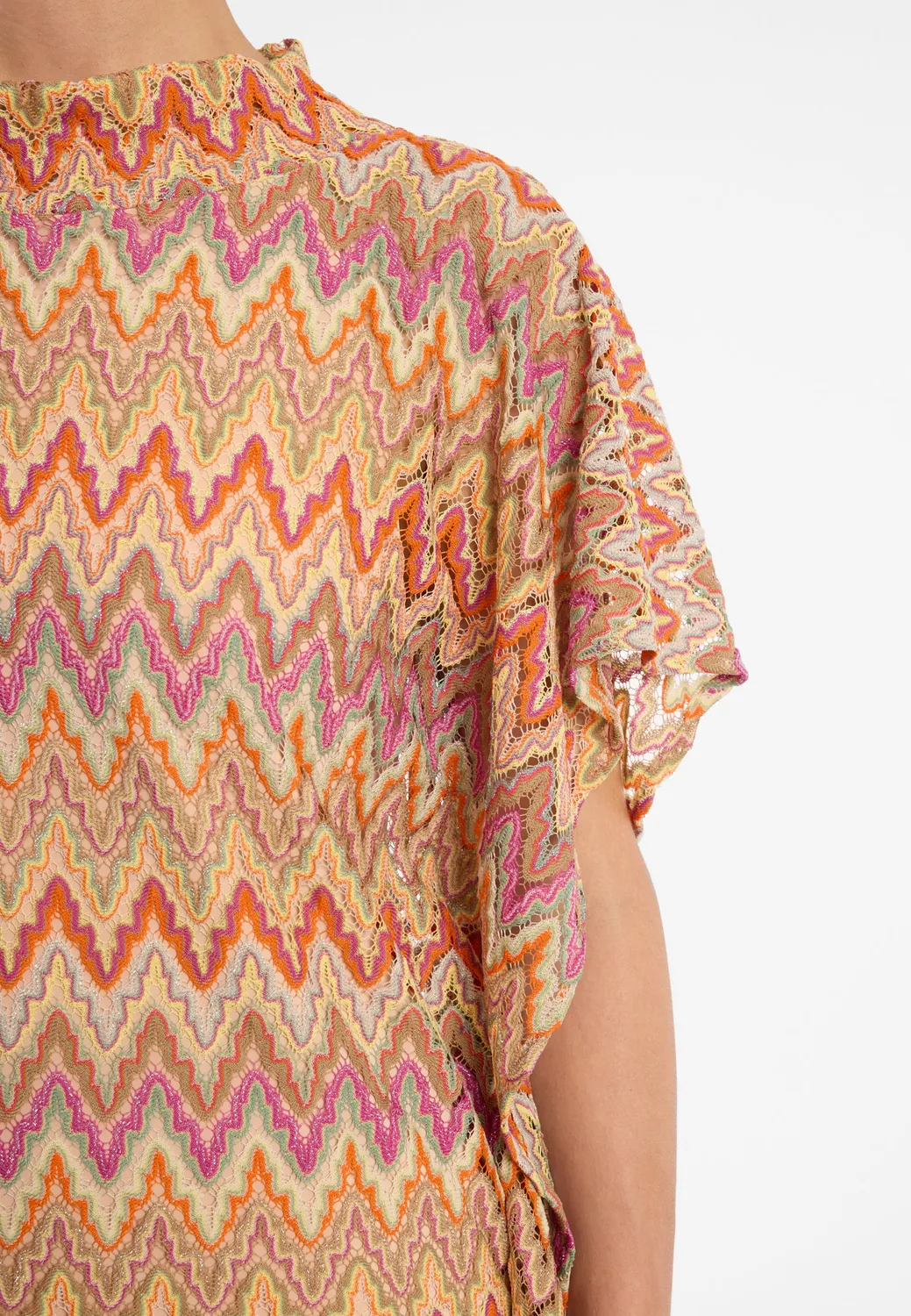 Ana Alcazar Dunia top maglia arancione collo alto