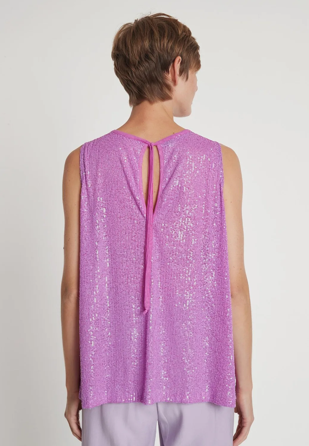 Ana Alcazar Labesi top paillettes senza maniche