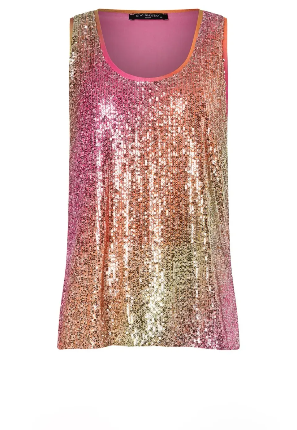 Ana Alcazar Zagara top paillettes pastello rosa