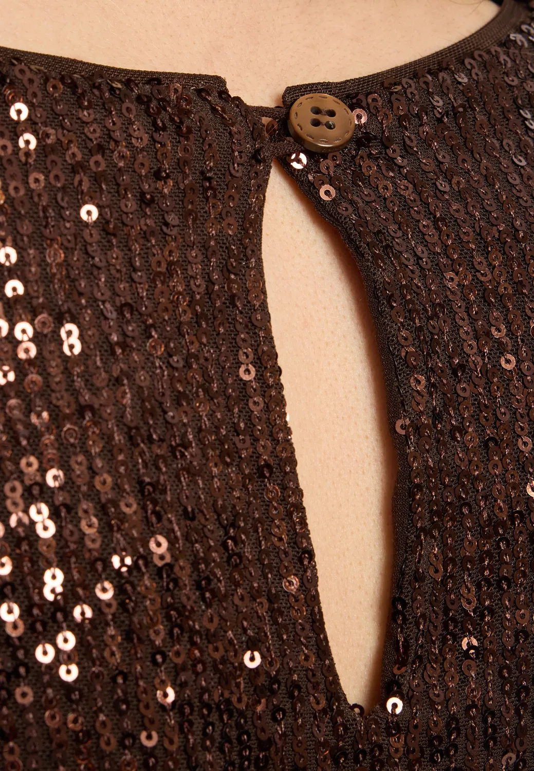 Ana Alcazar Evanie abito paillettes bronzo stretch