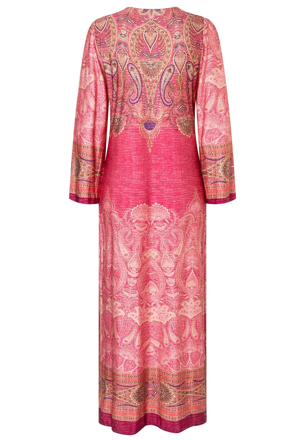 Ana Alcazar Dhira abito maxi rosa stampa paisley