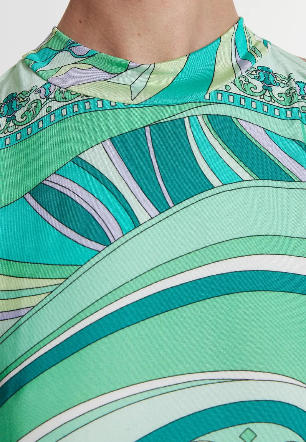 Ana Alcazar Pibala abito lungo fantasia scollo halter