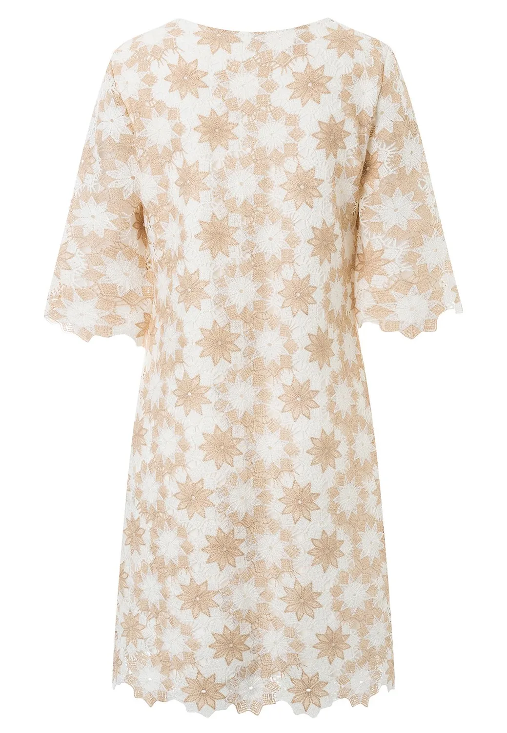 Ana Alcazar Padea abito in pizzo beige corto