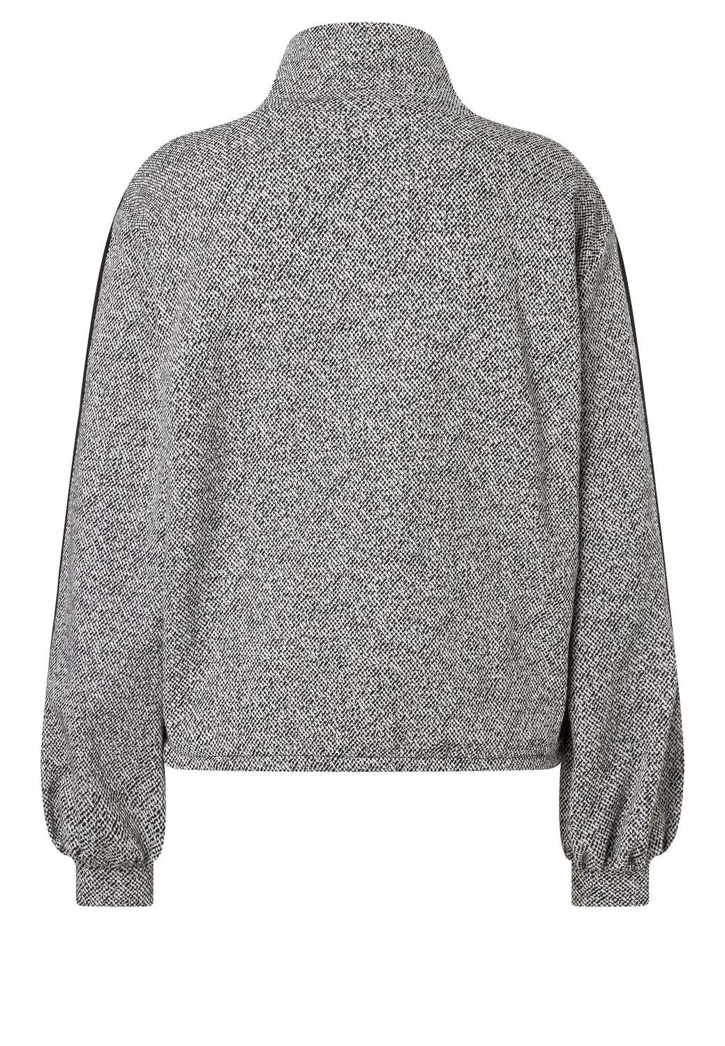 Ana Alcazar Efilaria maglione tweed collo a scialle nero