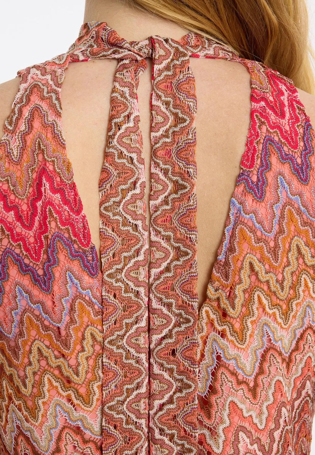 Ana Alcazar Zajosa vestito midi monospalla zigzag