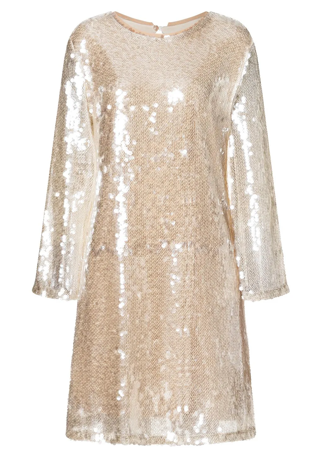 Ana Alcazar Abdea abito paillettes champagne A-line