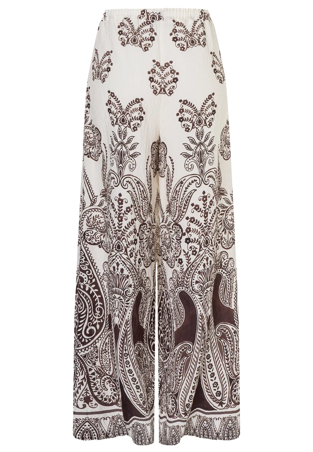 Ana Alcazar Dorinol pantaloni palazzo marroni fantasia paisley