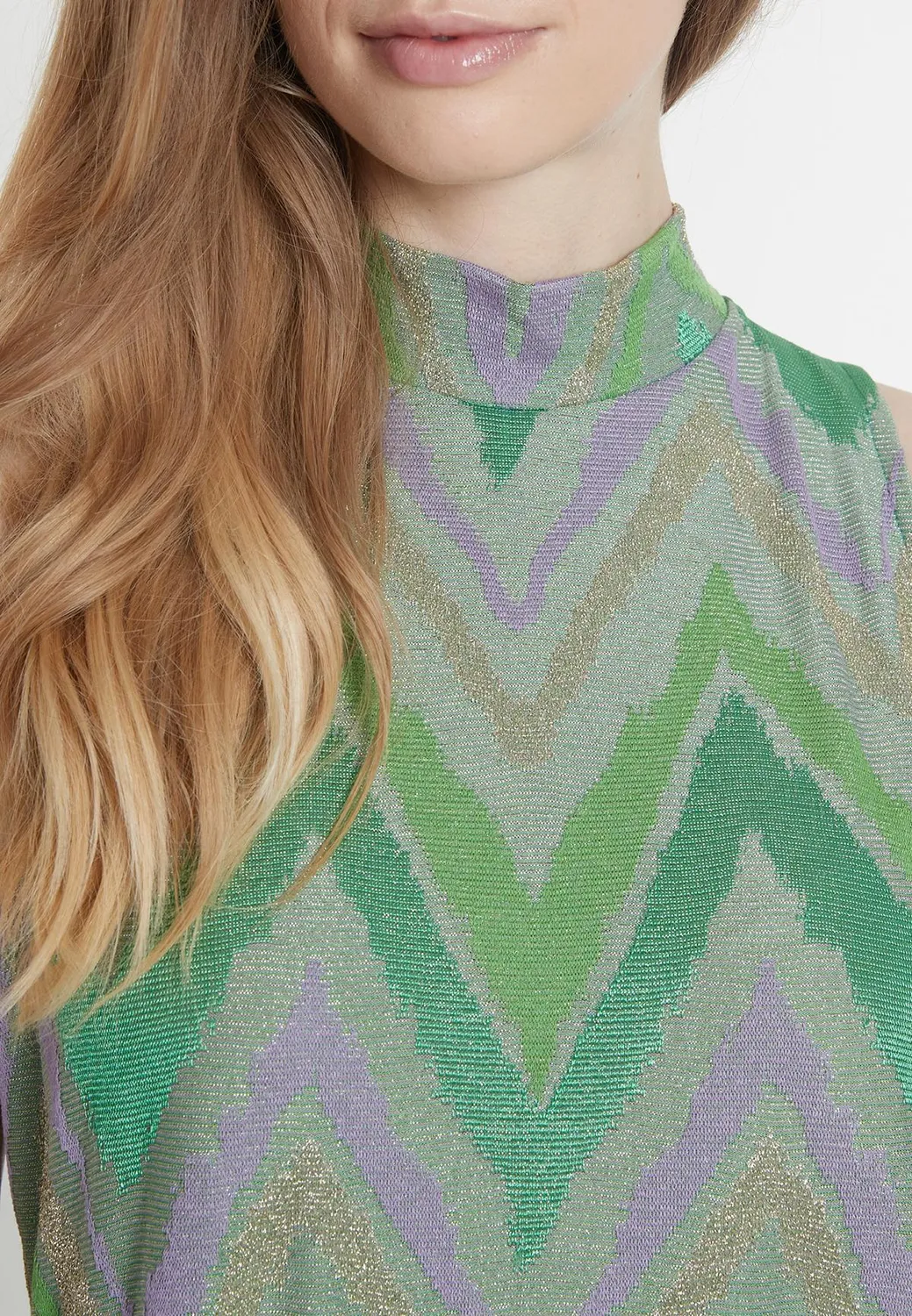 Ana Alcazar Pitari vestito midi lurex verde