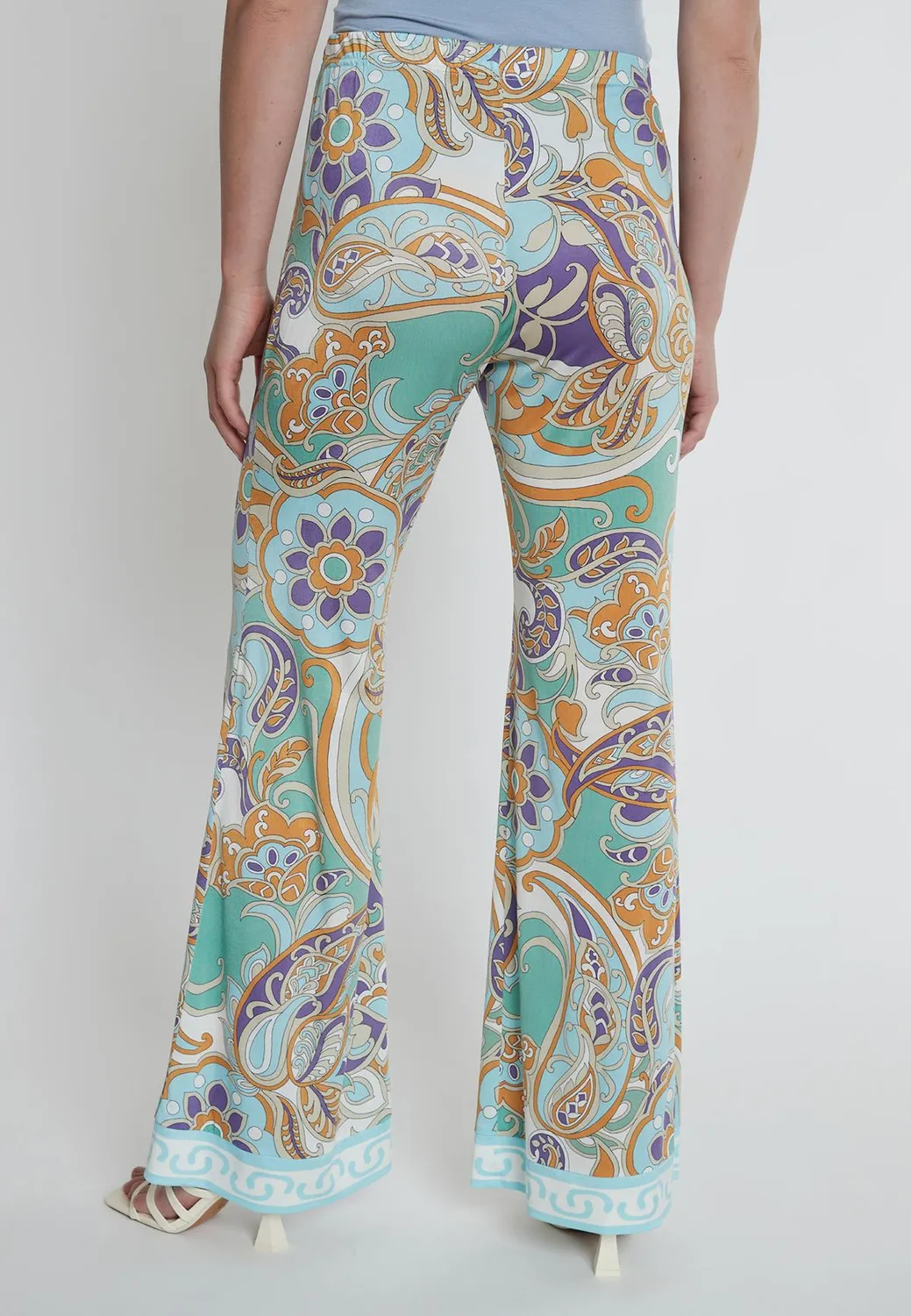 Ana Alcazar Kisby pantaloni zampa jersey paisley