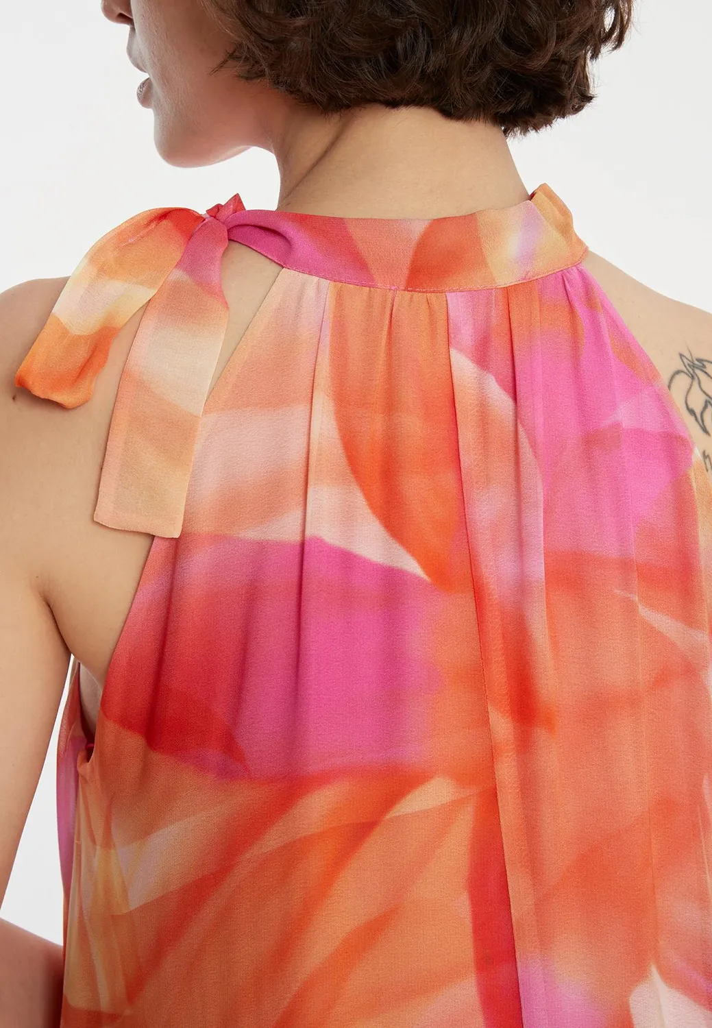 Ana Alcazar Zelia abito lungo chiffon floreale halter