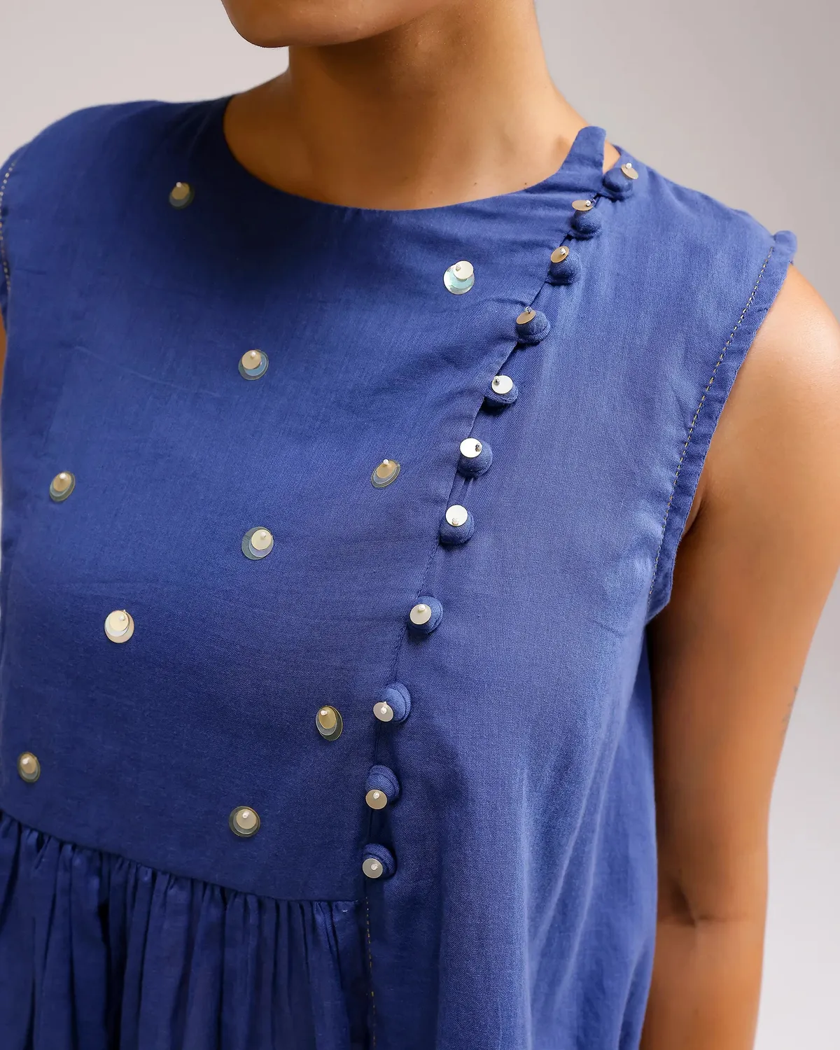 Our Dve Saanjh Flow Top top blu scuro mull