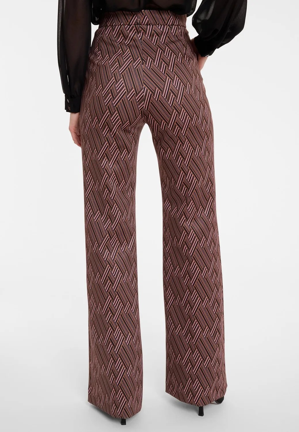 Ana Alcazar Awosi pantaloni palazzo bordeaux fantasia