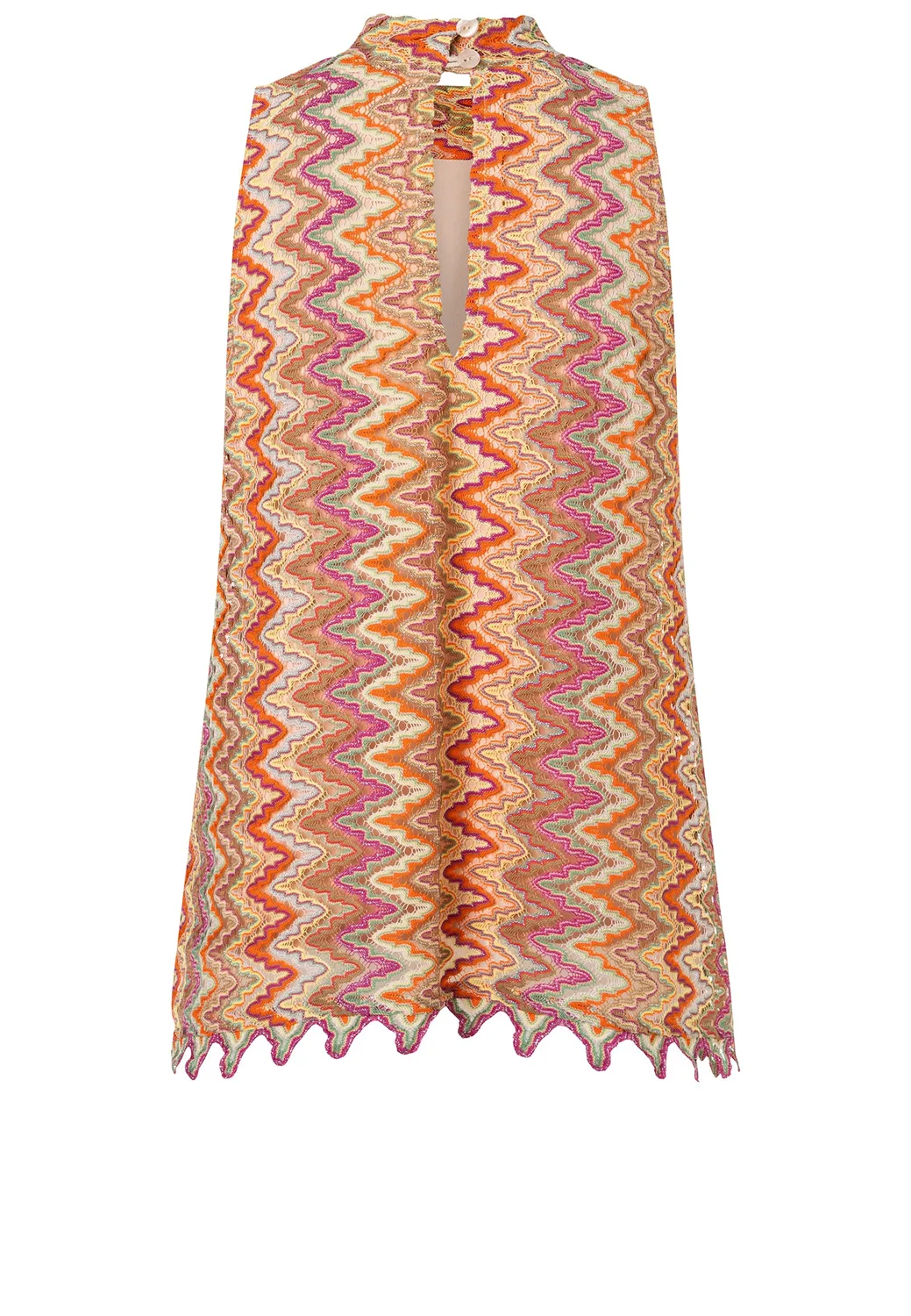 Ana Alcazar Dumea top svasato arancione maglia zigzag
