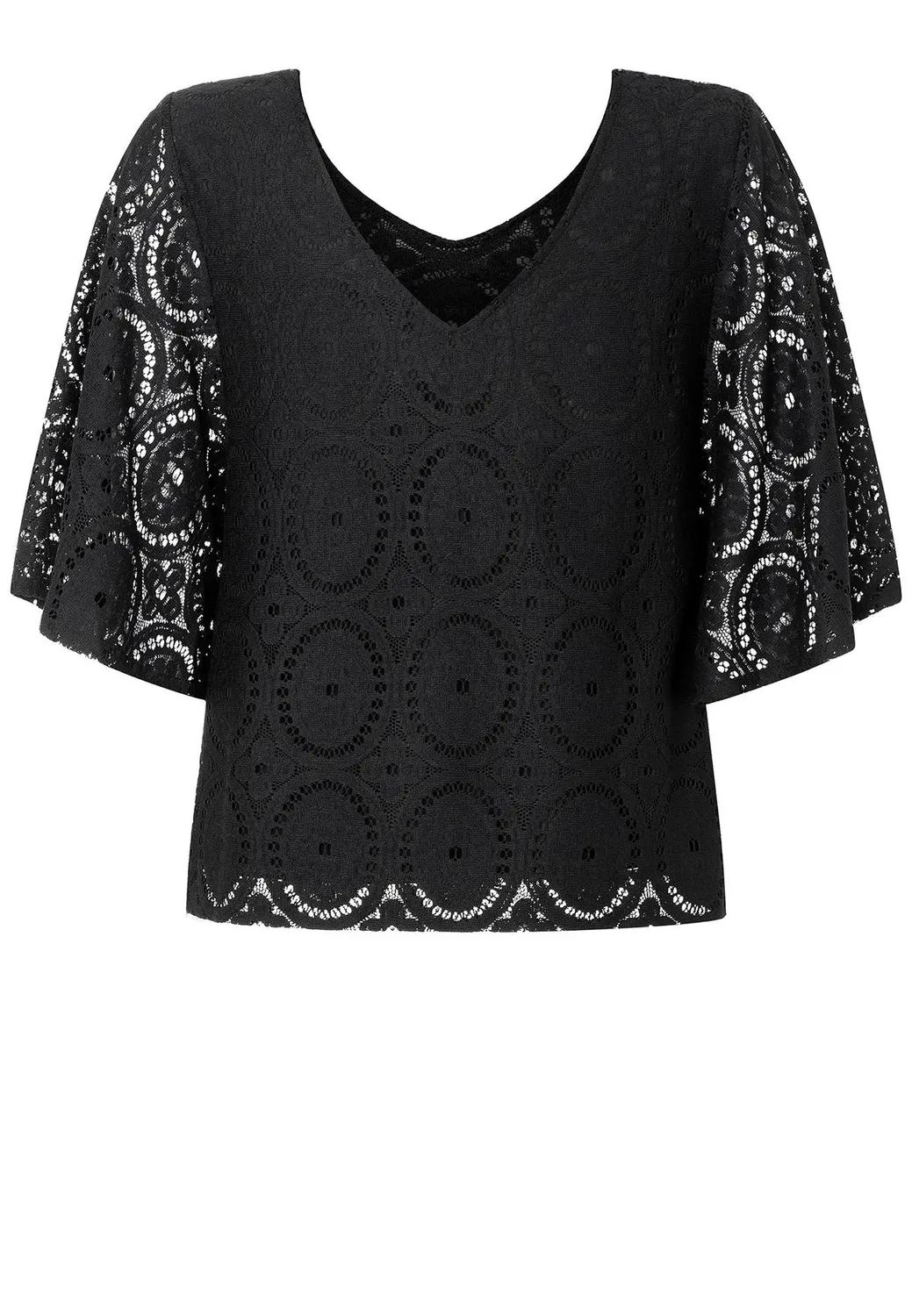 Ana Alcazar Kabola top pizzo floreale scollo V