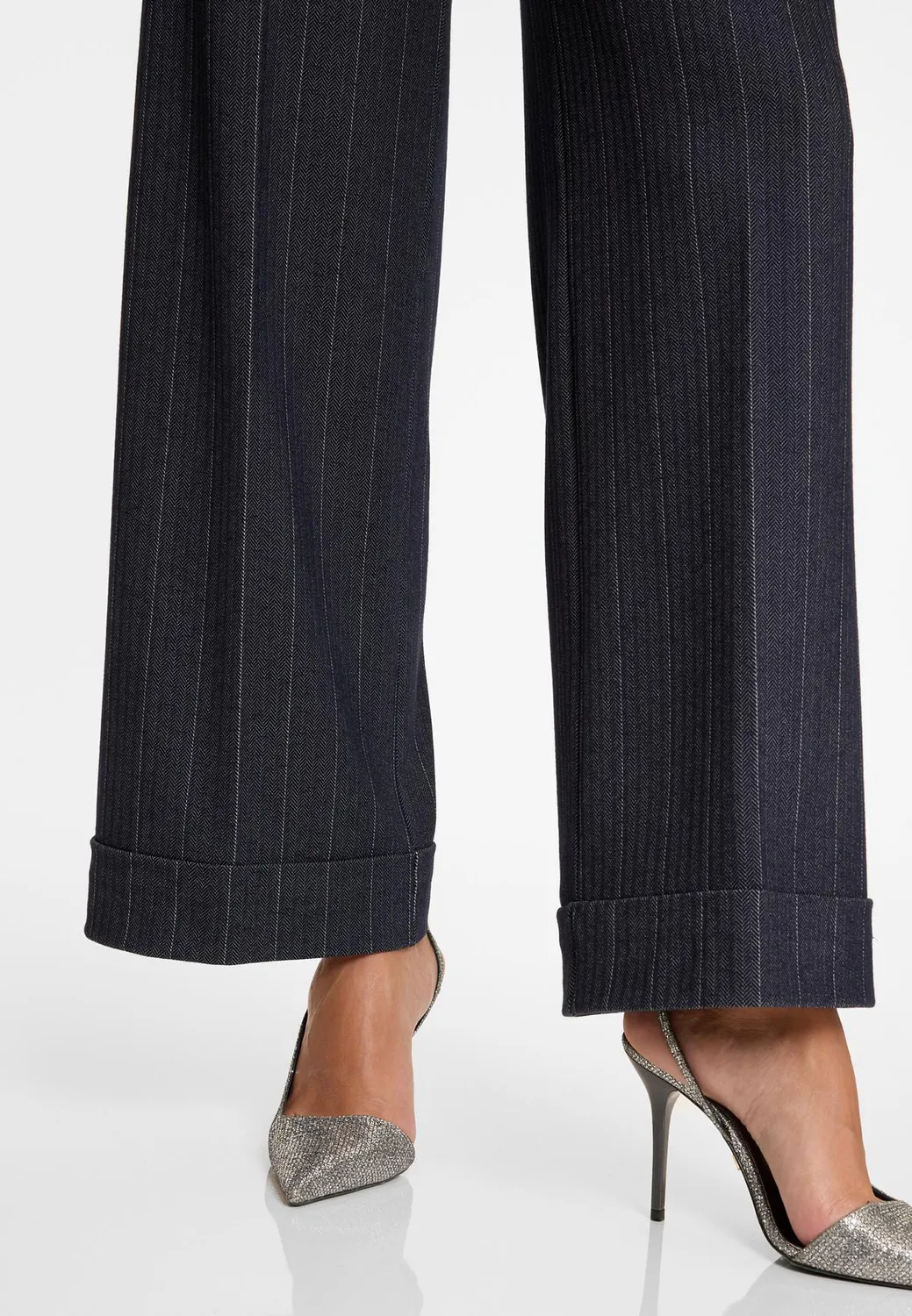 Ana Alcazar Apeli pantaloni lunghi blu gessato elegante