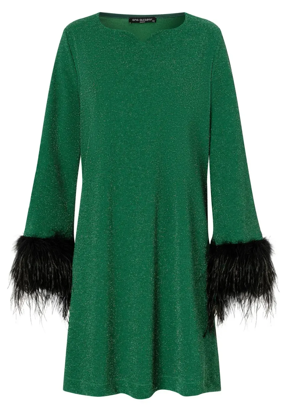 Ana Alcazar Onasa abito cocktail verde lurex