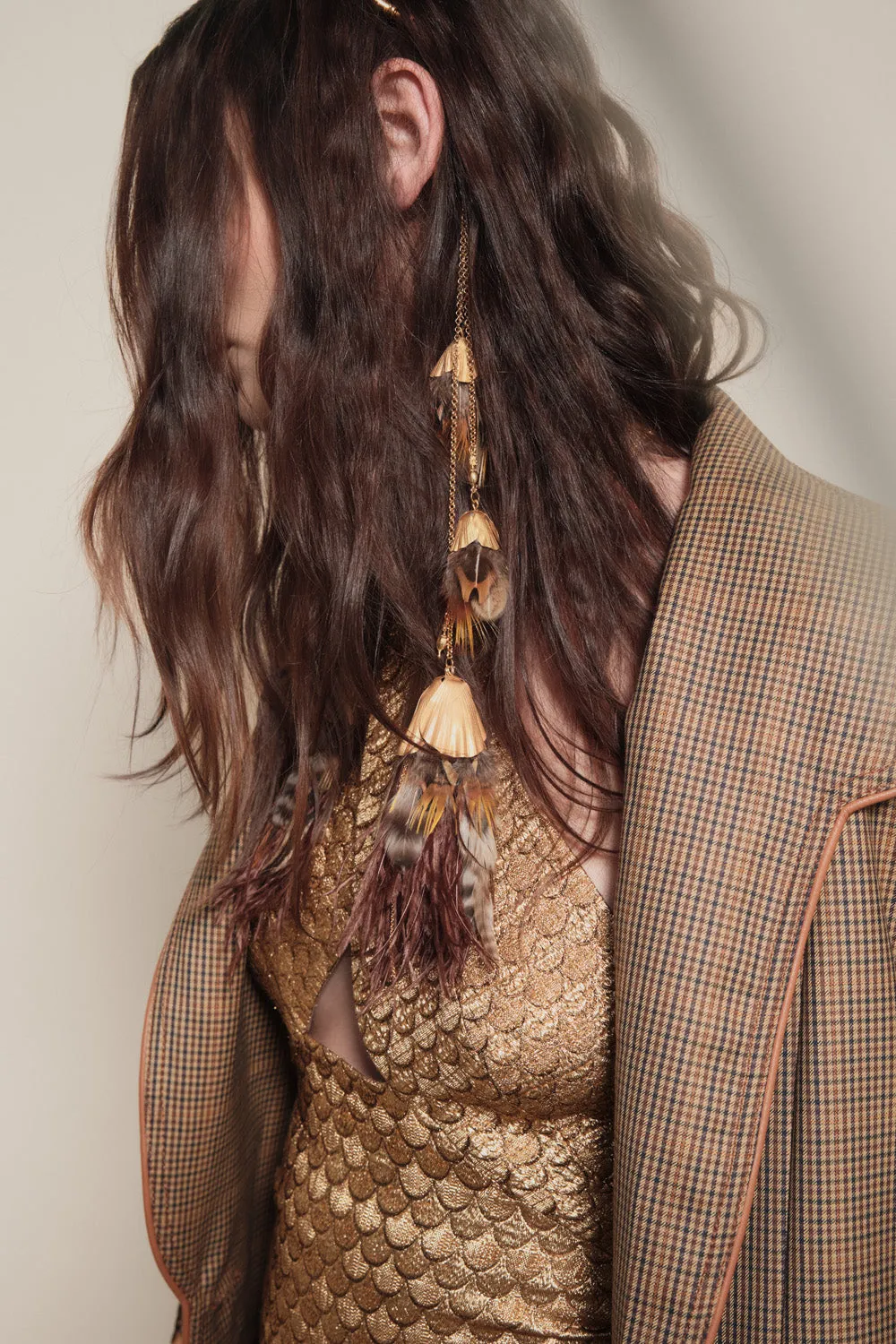 Johanna Ortiz Awakening Charms cerchietto oro piume