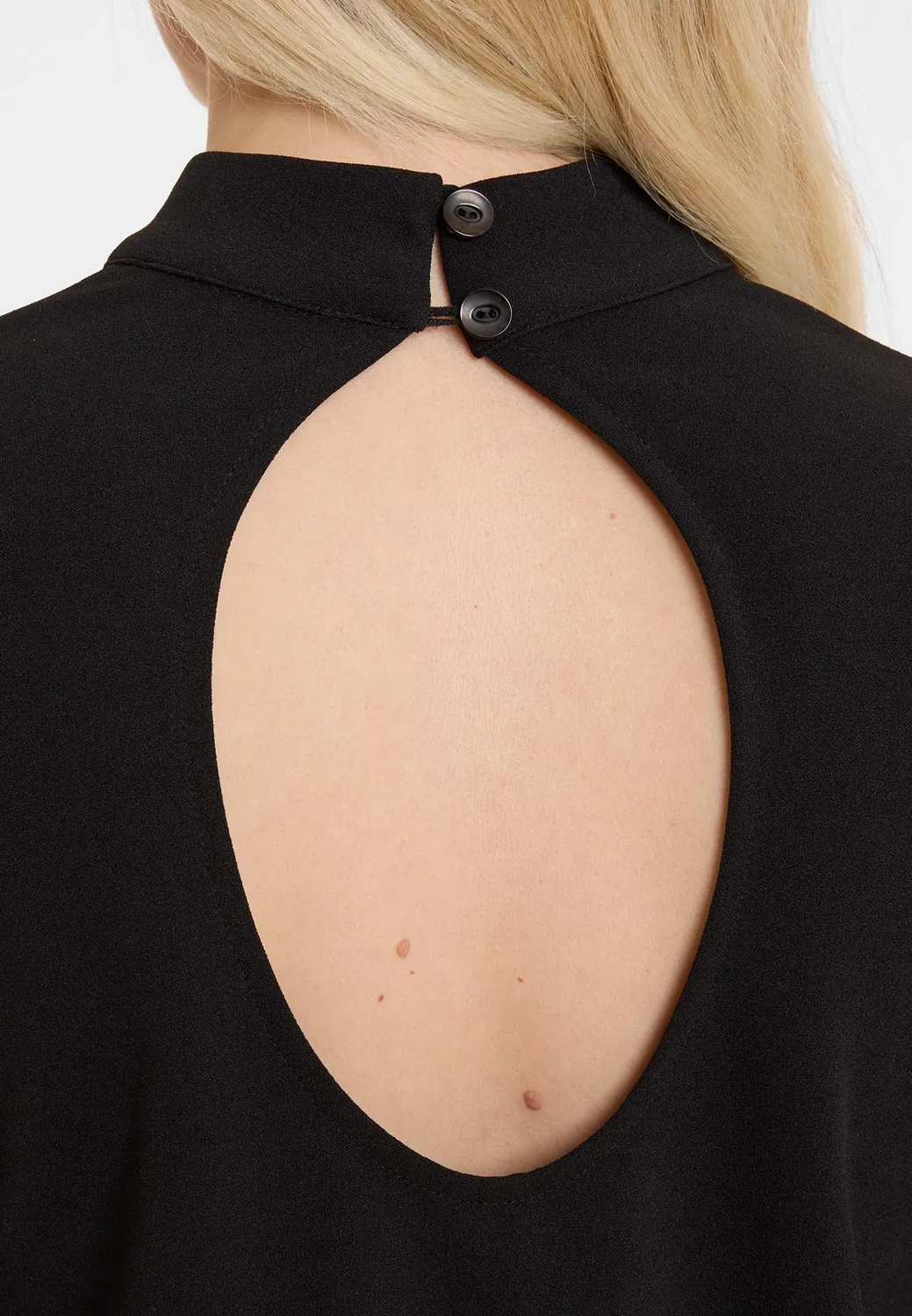 Ana Alcazar Afimy top nero elegante con piume