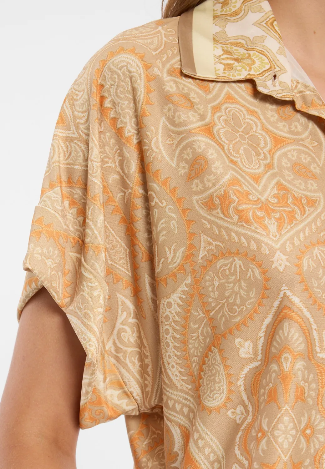 Ana Alcazar Doremio blusa gialla paisley maniche corte