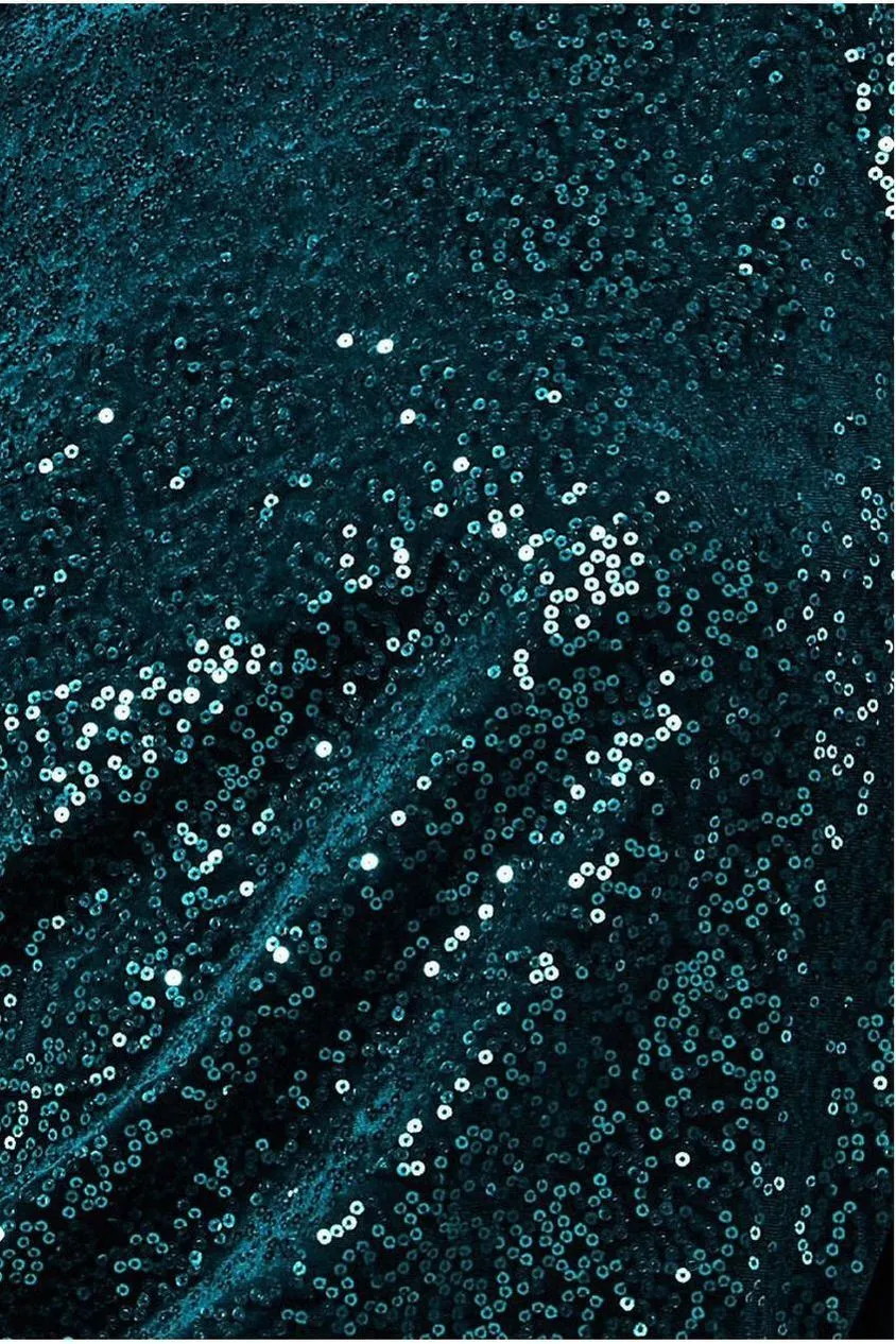 Goddiva maglione velluto verde smeraldo paillettes taglia 8