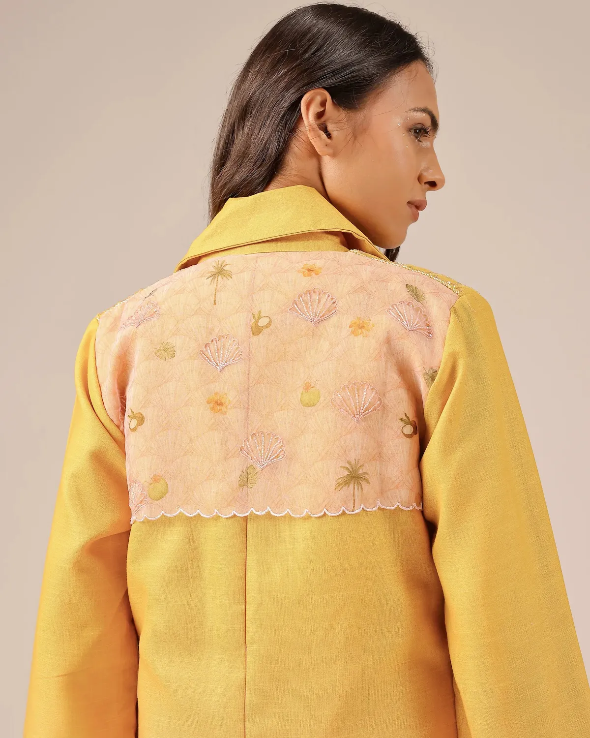 Our Dve Melon Muse giacca giallo lino