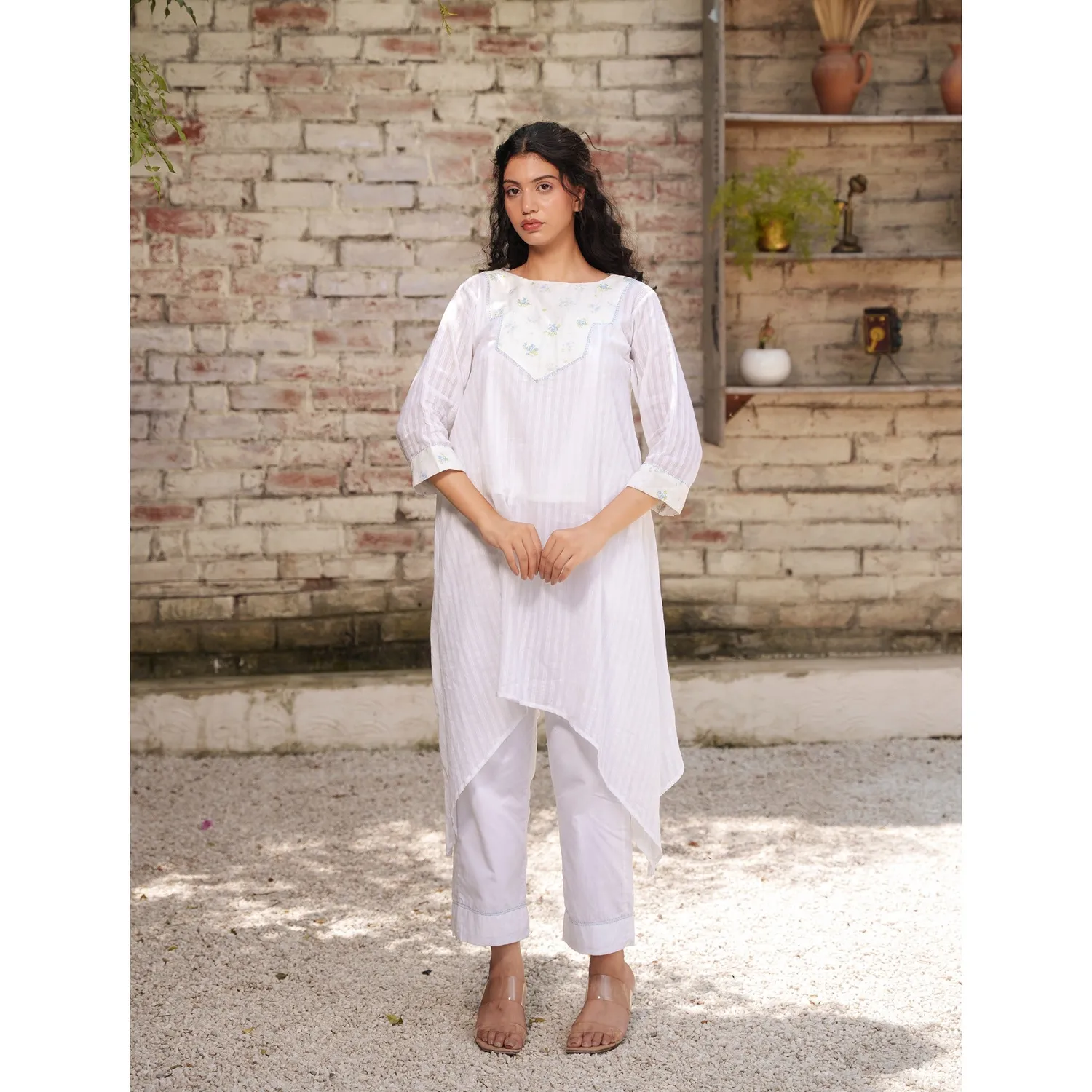 Our Dve Capsule 7 pantaloni cotone bianchi regular fit
