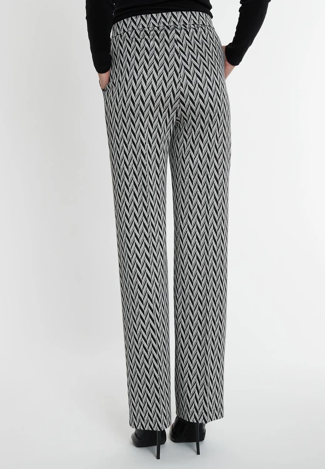 Ana Alcazar Shasia pantaloni lunghi sigaretta zigzag