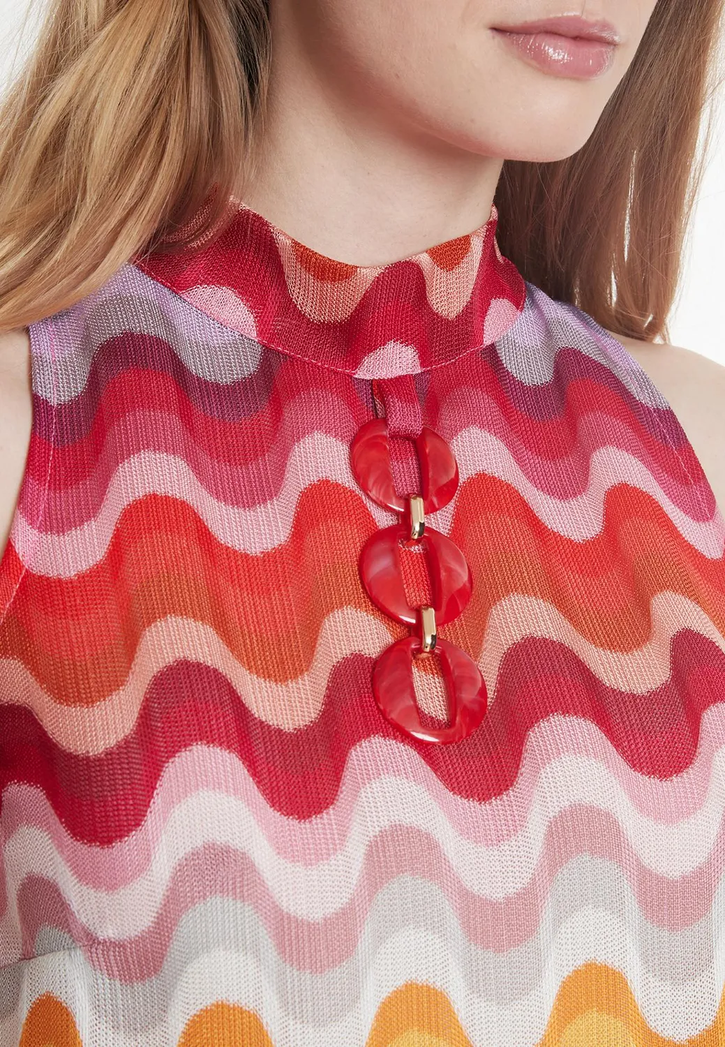 Ana Alcazar Piwya top in maglia traforata fantasia