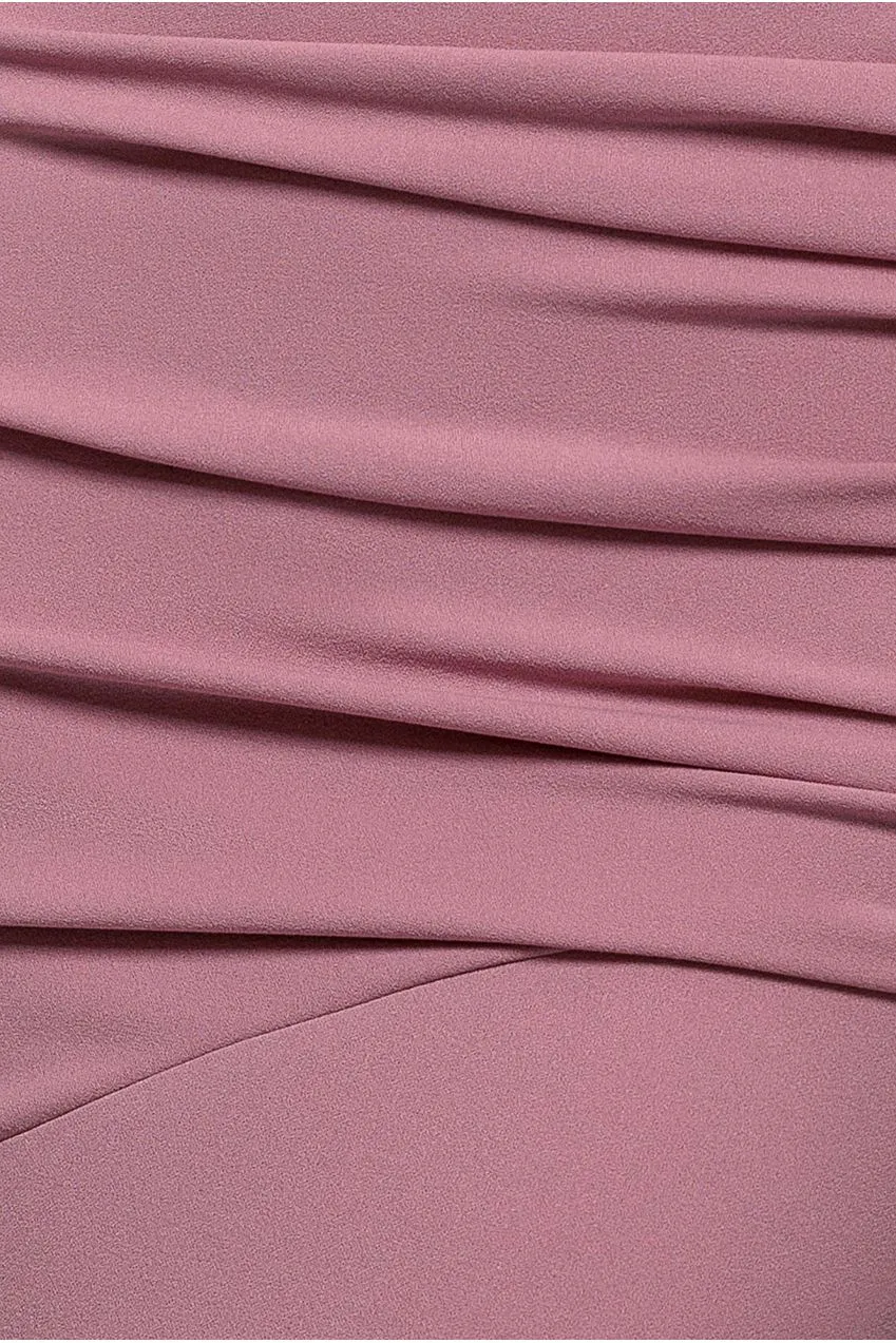 Goddiva Off Shoulder Frill abito maxi rosa arricciato