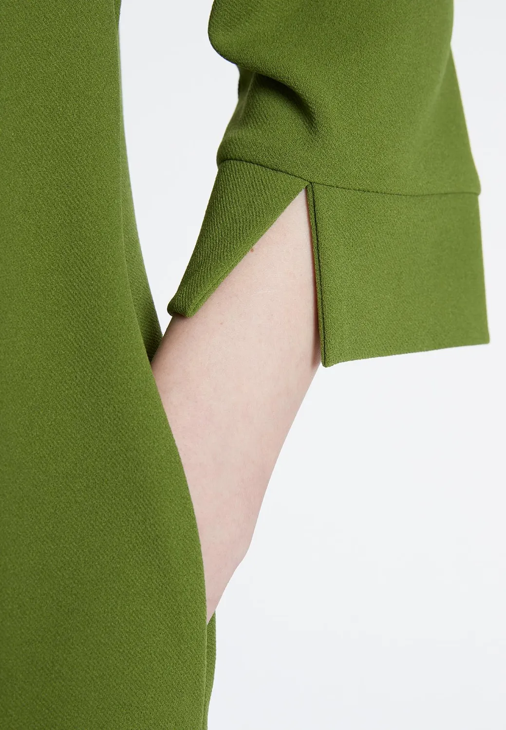 Ana Alcazar Sigaby abito trapezio verde mela tasche