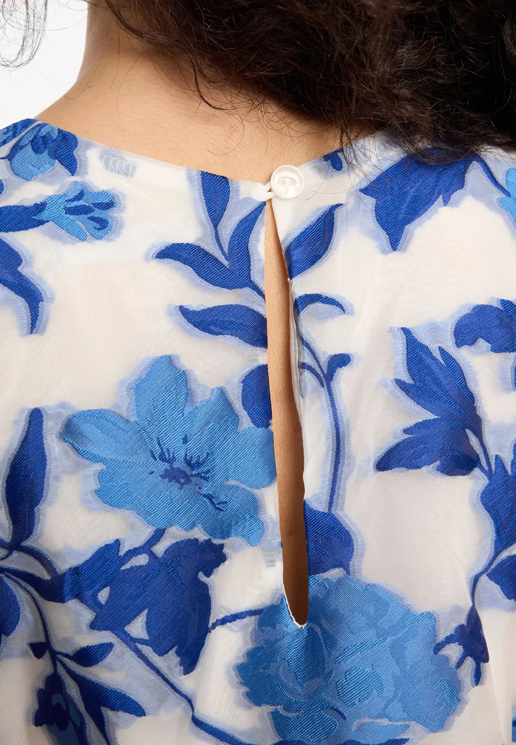 Ana Alcazar Danai abito blu fantasia floreale