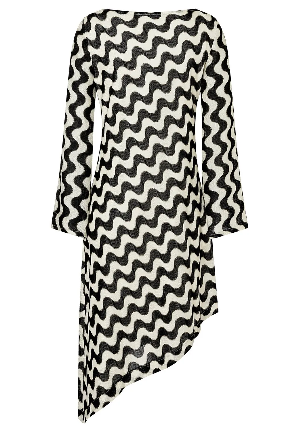 Ana Alcazar Zora abito in maglia asimmetrico midi bianco nero