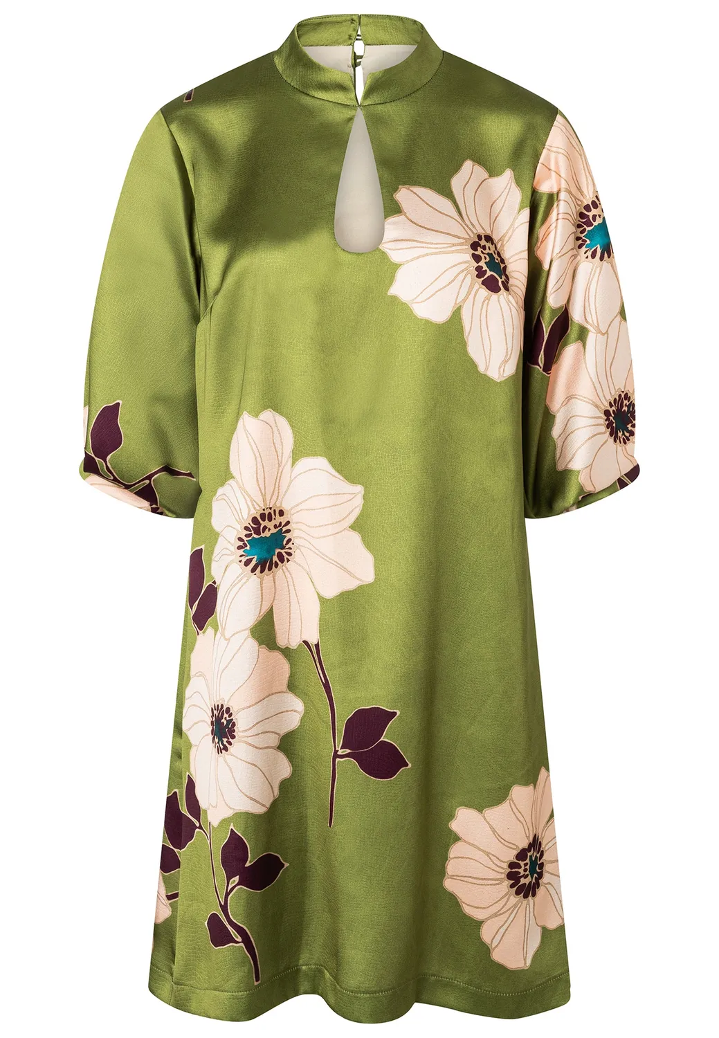 Ana Alcazar Delin abito in raso verde mini