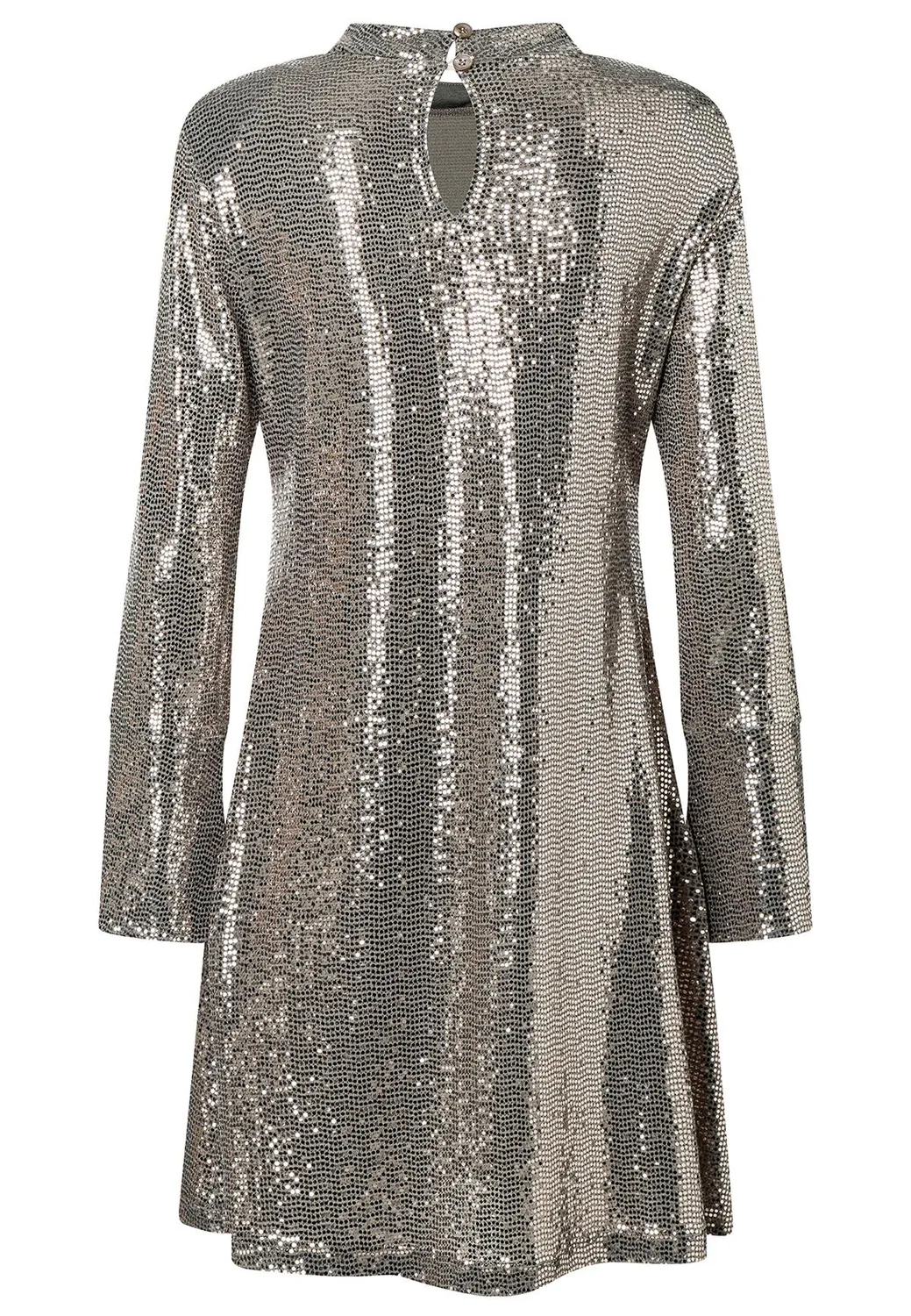 Ana Alcazar Sequin Dress Sagali vestito paillettes argento