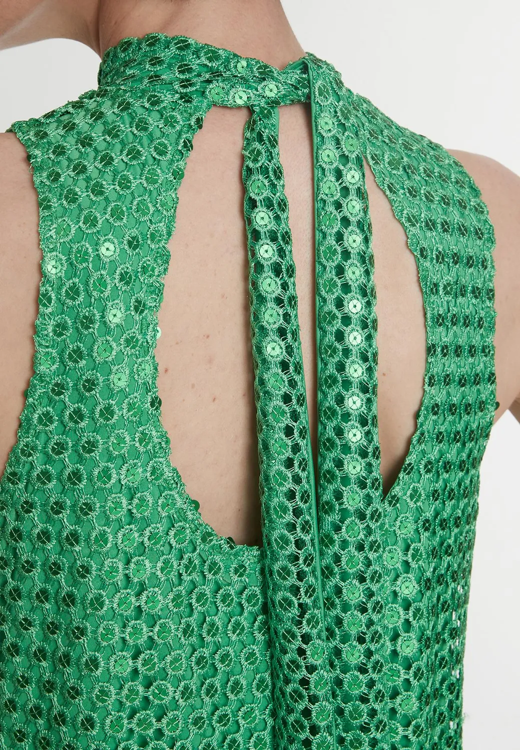 Ana Alcazar Pacea abito corto verde paillettes sera