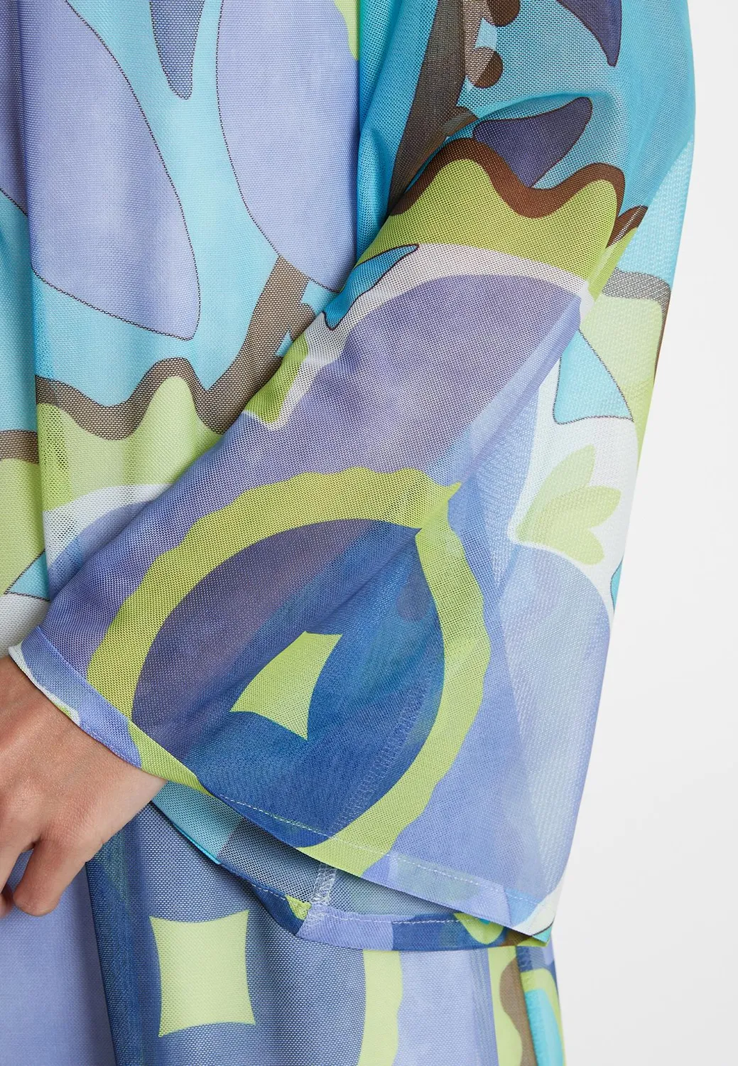 Ana Alcazar Wemmy caftano maxi fiori azzurro