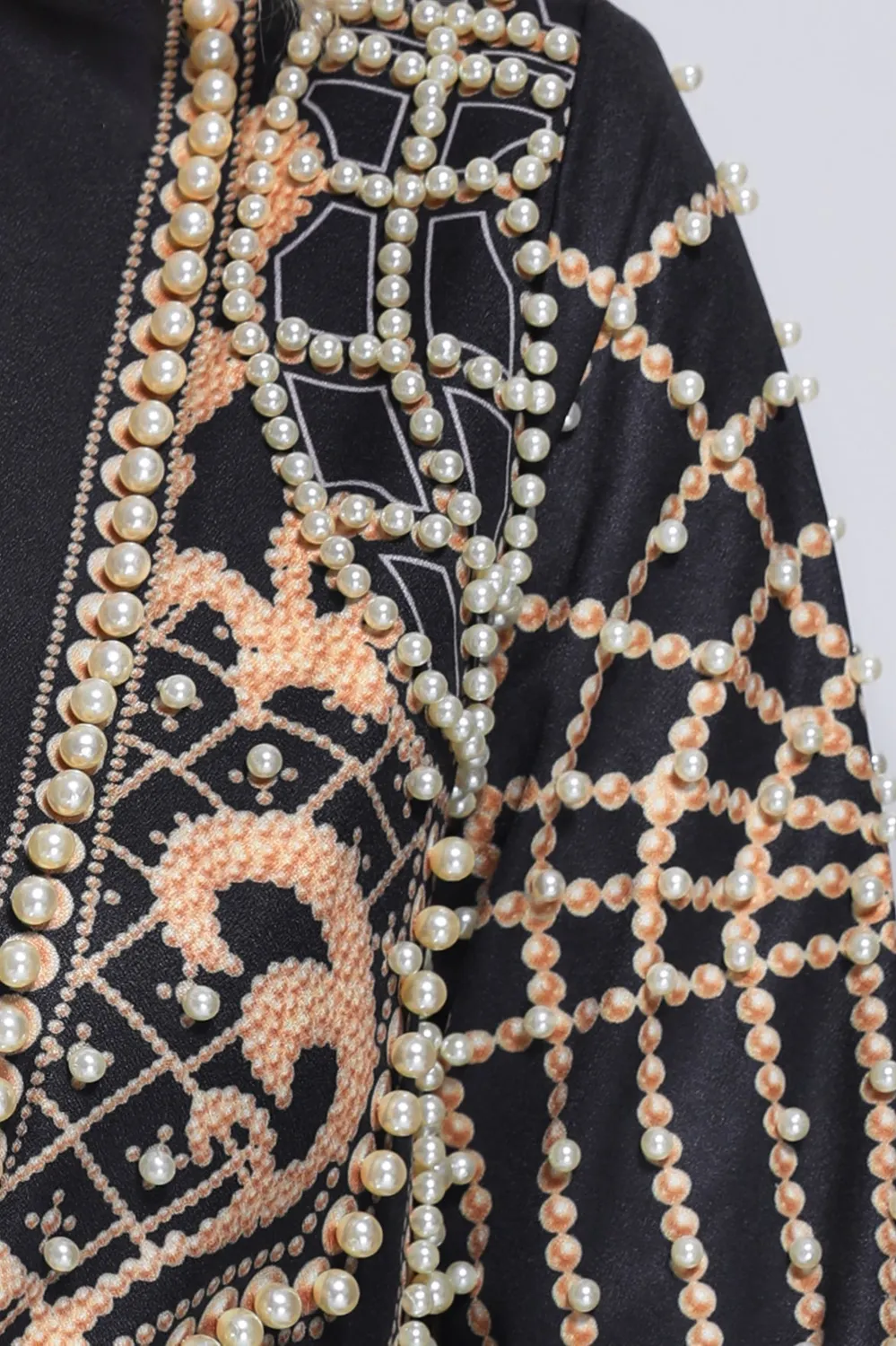 Bella Barnett Dole Pearl abito blazer nero mini perle