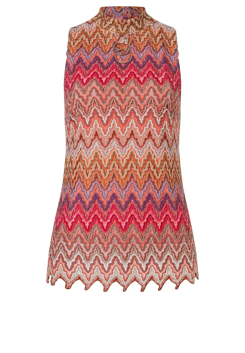 Ana Alcazar Zecara top in maglia spalle scoperte fantasia zigzag