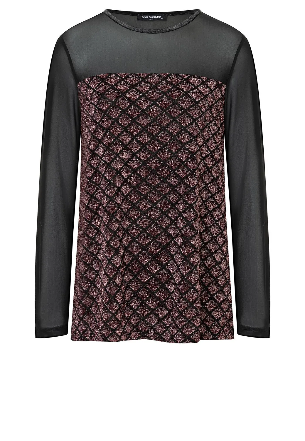 Ana Alcazar Abline top lurex bordeaux nero