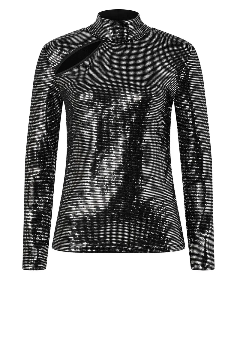 Ana Alcazar Ofiba top paillettes argento sera