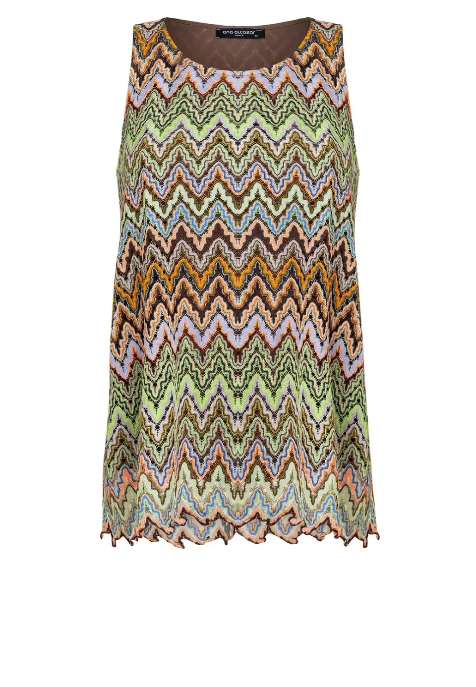 Ana Alcazar Pabani top maglia verde rosa smanicato