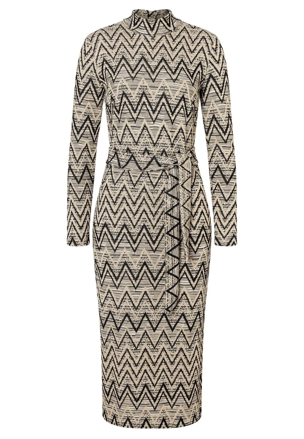 Ana Alcazar Ashana abito tubino zigzag beige