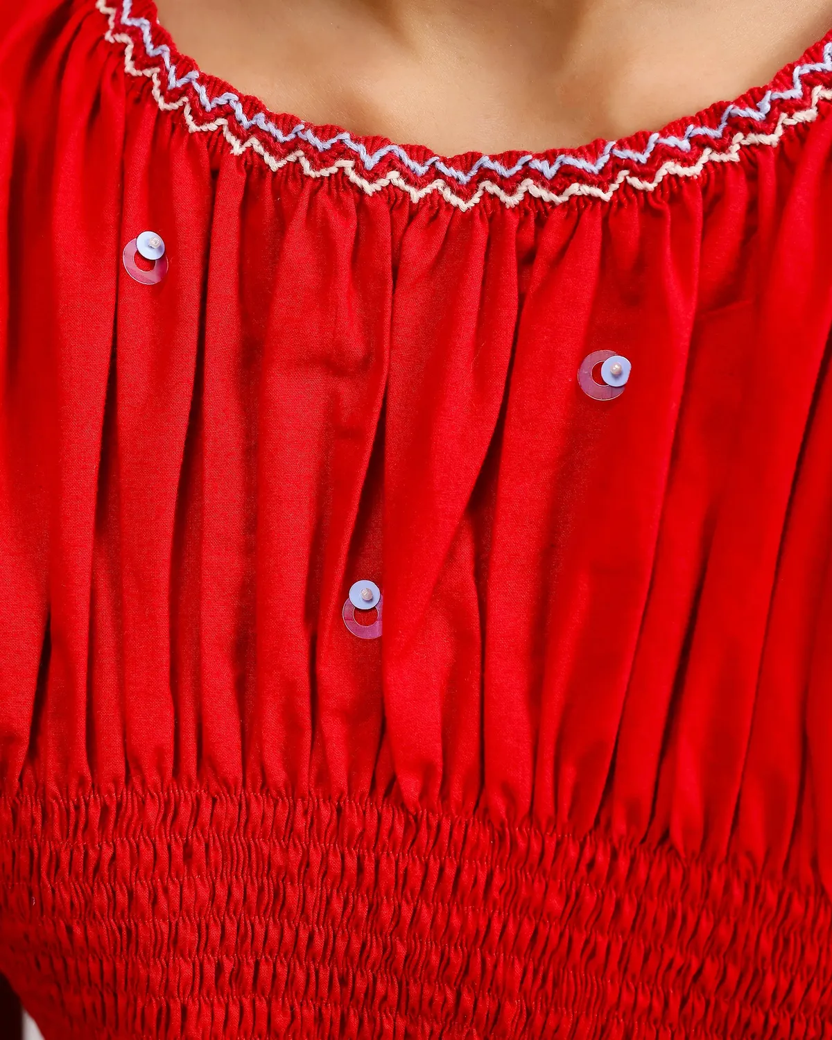 Our Dve Peplum Top top rosso smock taglia unica