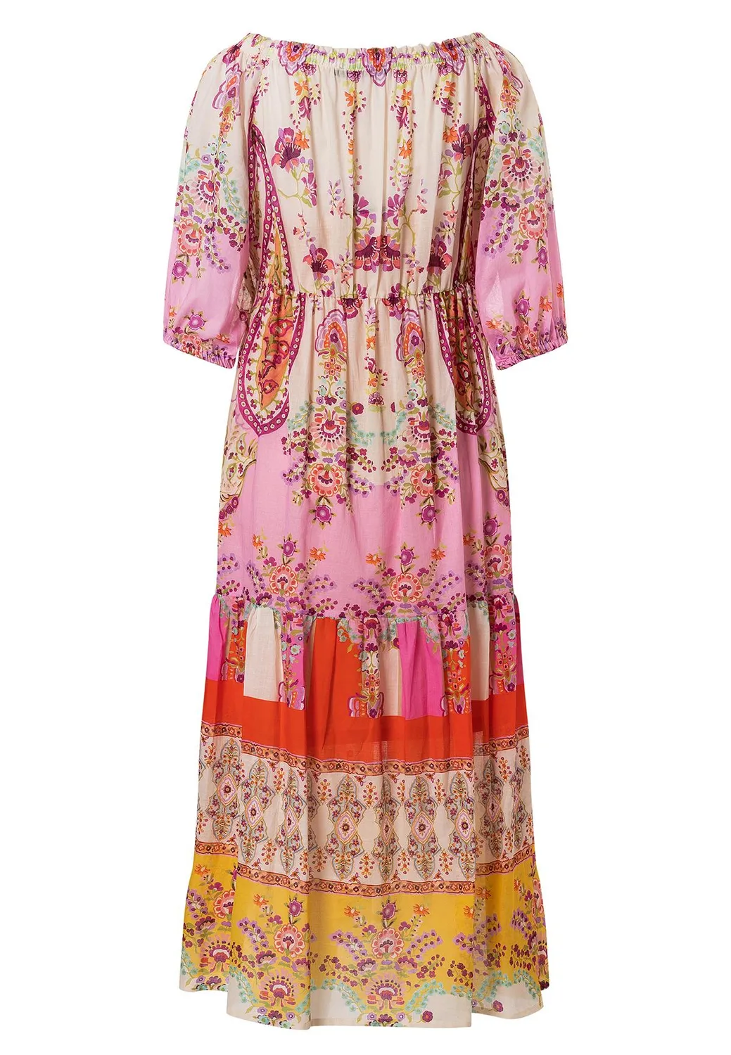 Ana Alcazar Kaja abito lungo carmen fiori rosa rosso