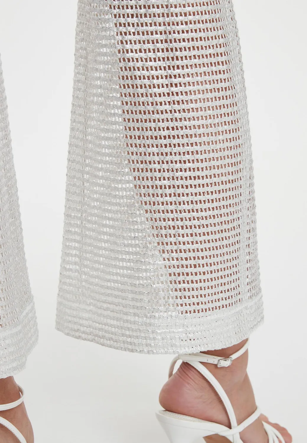 Ana Alcazar Wahori pantaloni cropped bianchi rete