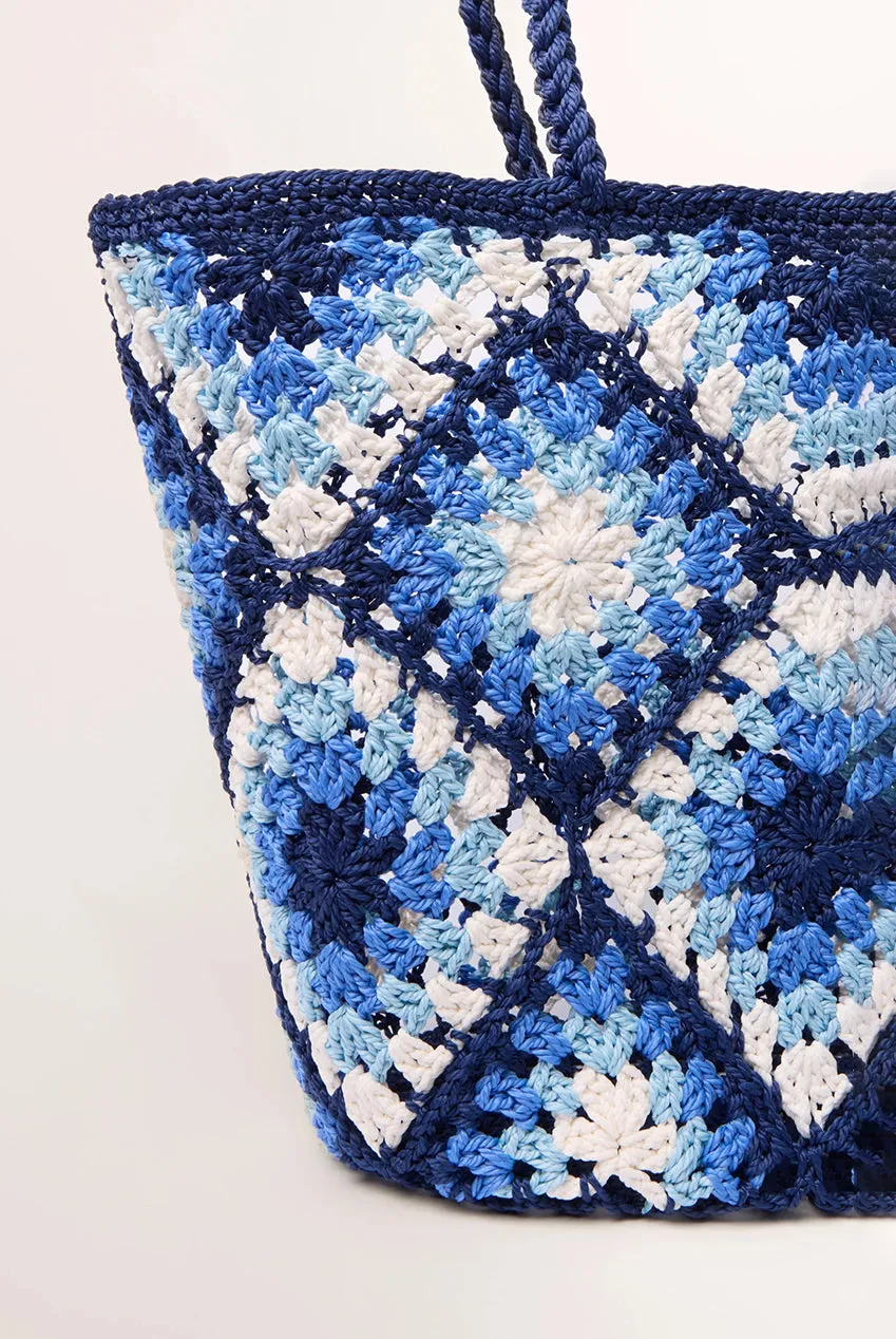 Blue Vanilla Crochet borsa tote navy uncinetto
