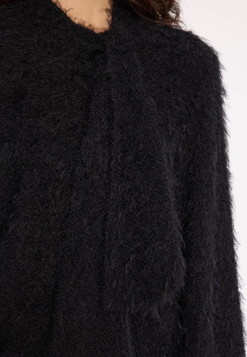 Ana Alcazar Atory top peluche azzurro collo alto