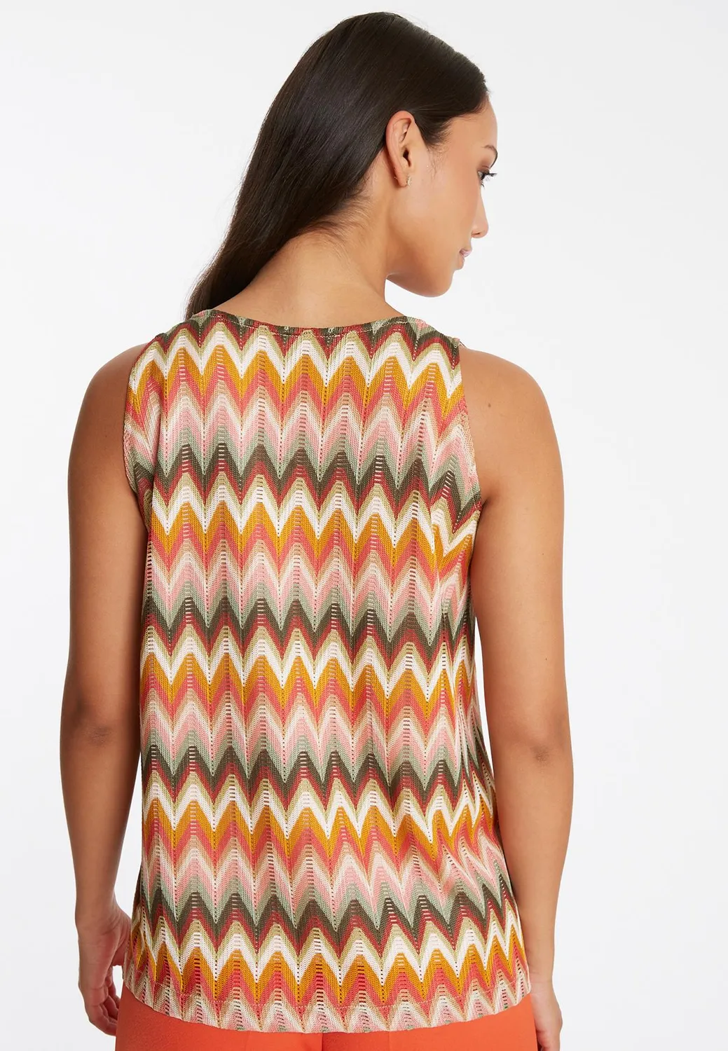 Ana Alcazar Polea top maglia terra motivo zigzag